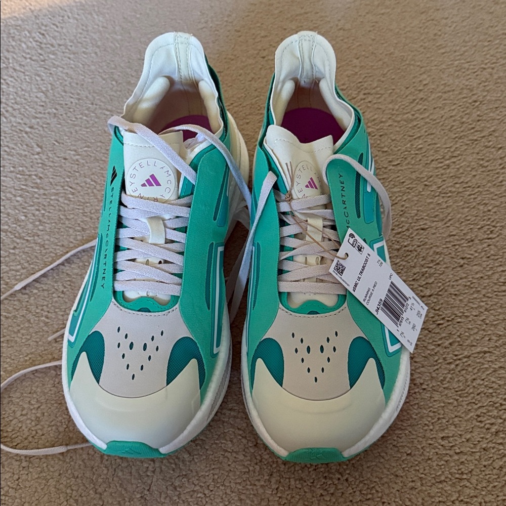 Adidas by Stella McCartney Green and White Athletic Shoes